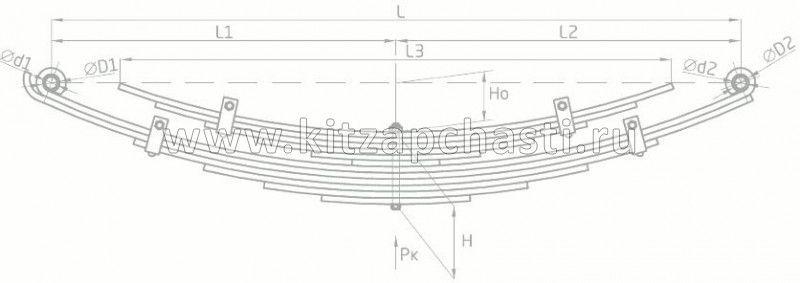 Рессора задняя левая Baw Fenix 1065 BP10652950211